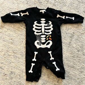 Halloween skeleton baby romper.